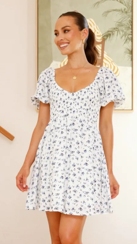 Sahirah Mini Dress - Blue Floral sold by Billy J