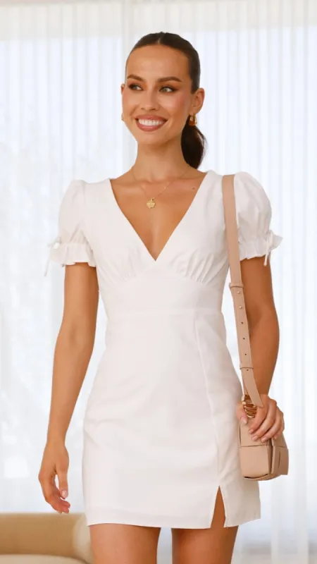 Breigh Mini Dress - White sold by Billy J