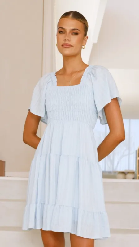 Sammi Mini Dress - Blue made by Billy J