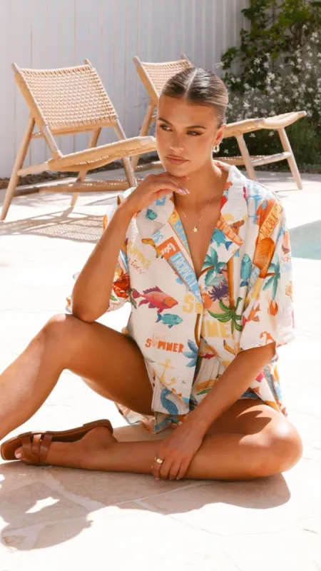 Cruise Button Up Shirt - Tropical Print sold by Billy J