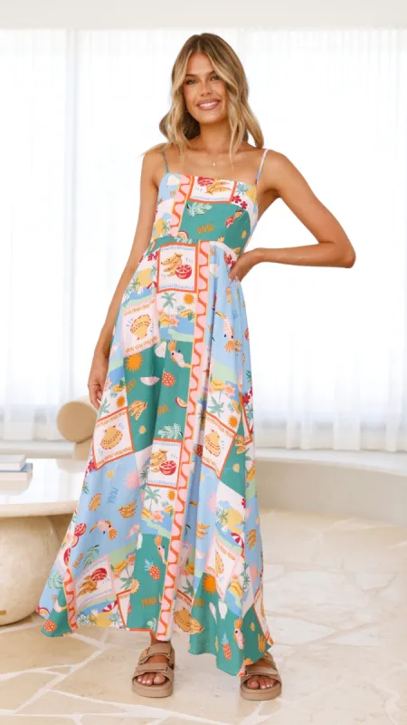 Jaylene Maxi Dress - Praia Print sold by Billy J