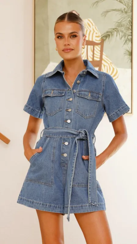 Emma Playsuit - Denim sold by Billy J