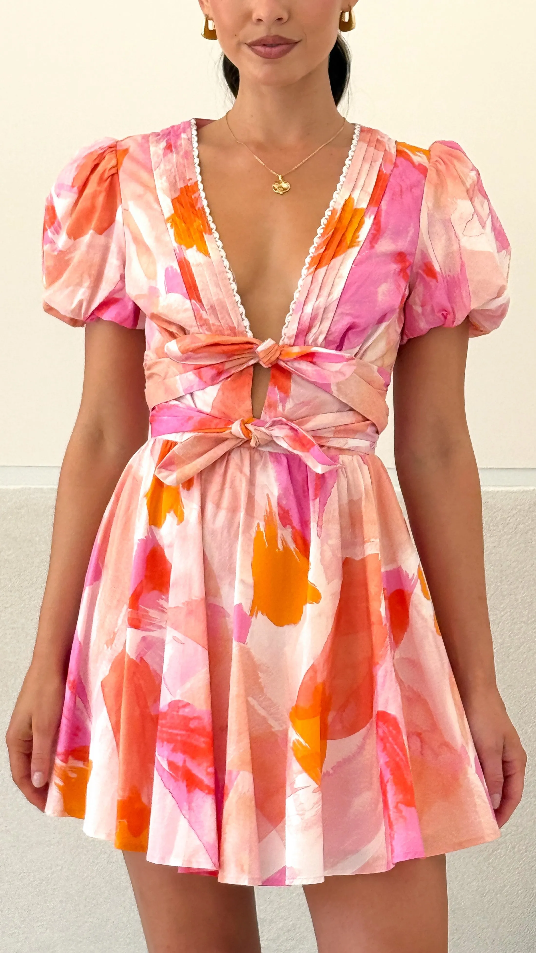 Kaloni Mini Dress - Pink Floral sold by Billy J product image thumbnail 3