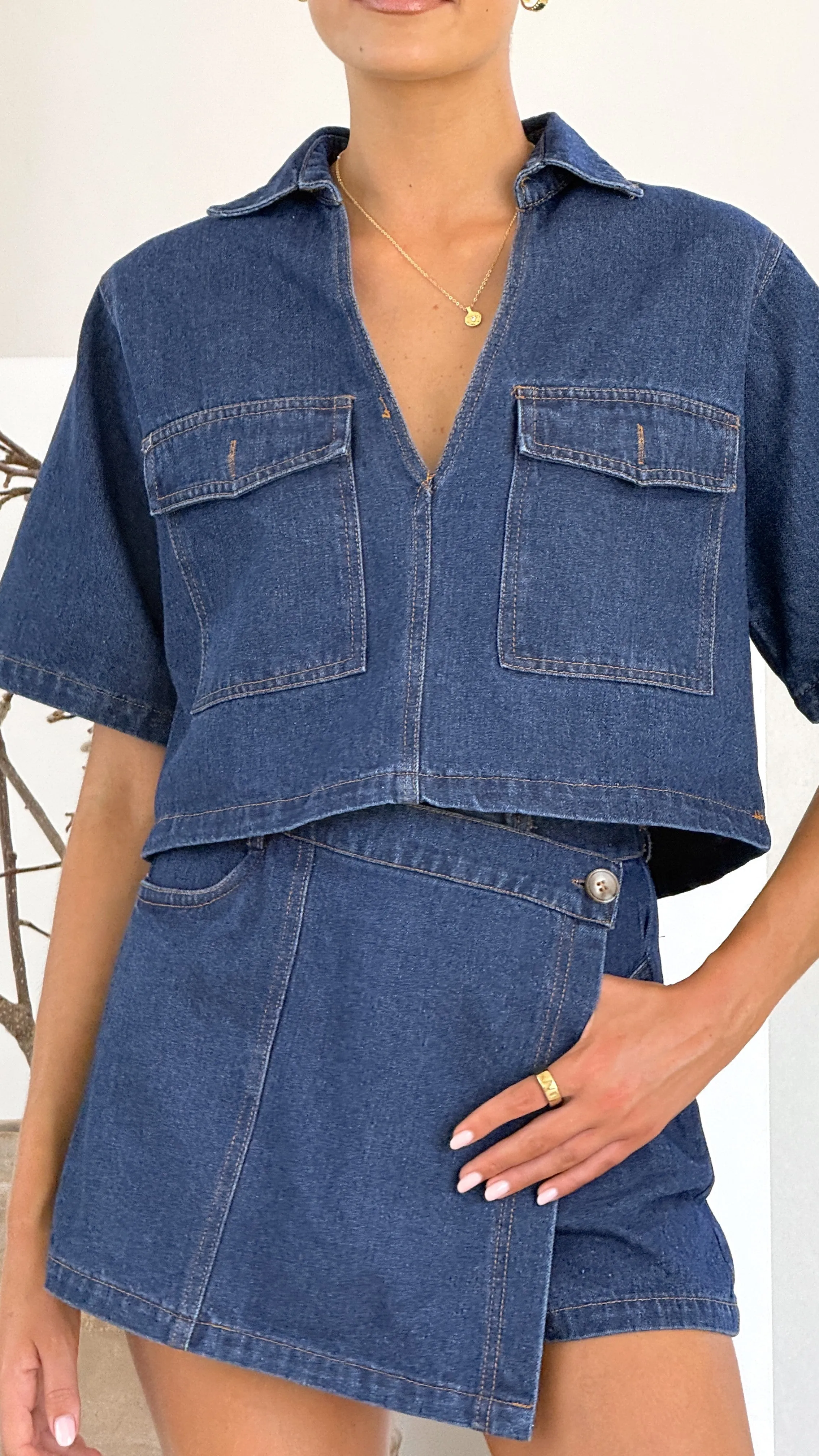 Olivia Top and Skort Set - Dark Denim sold by Billy J