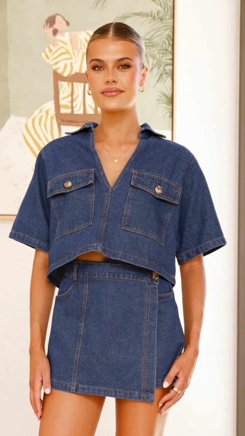 Olivia Top and Skort Set - Dark Denim sold by Billy J product image thumbnail 2