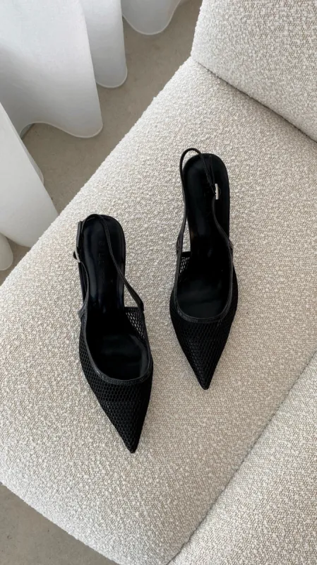 Xahia Heel - Black Net Mesh sold by Billy J