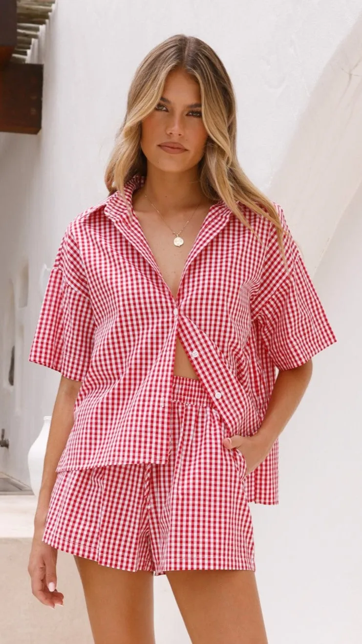 Alma Shirt - Red Gingham sold by Billy J product image thumbnail 3
