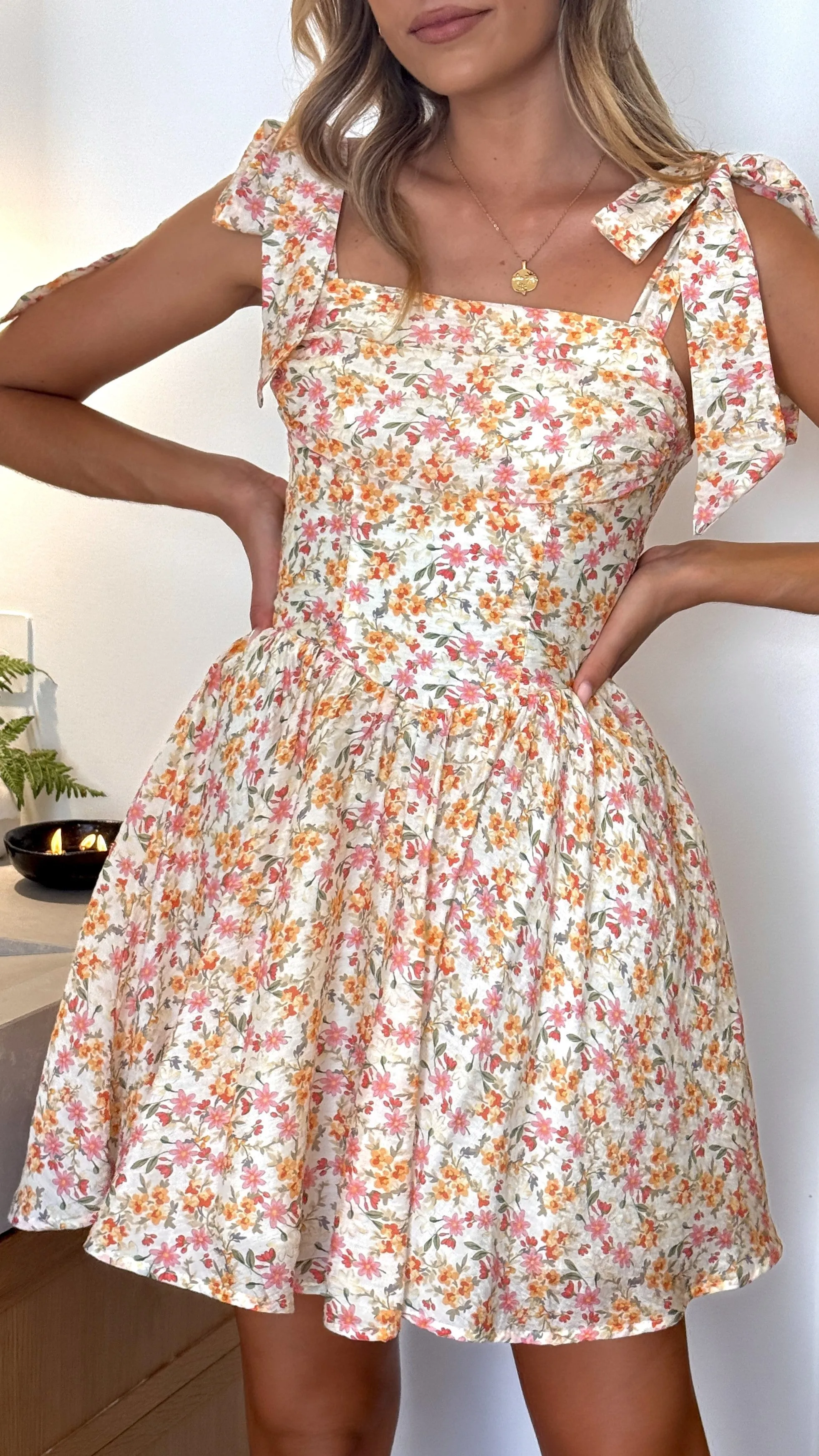 Haisley Mini Dress - Pink/Orange Floral sold by Billy J product image thumbnail 5