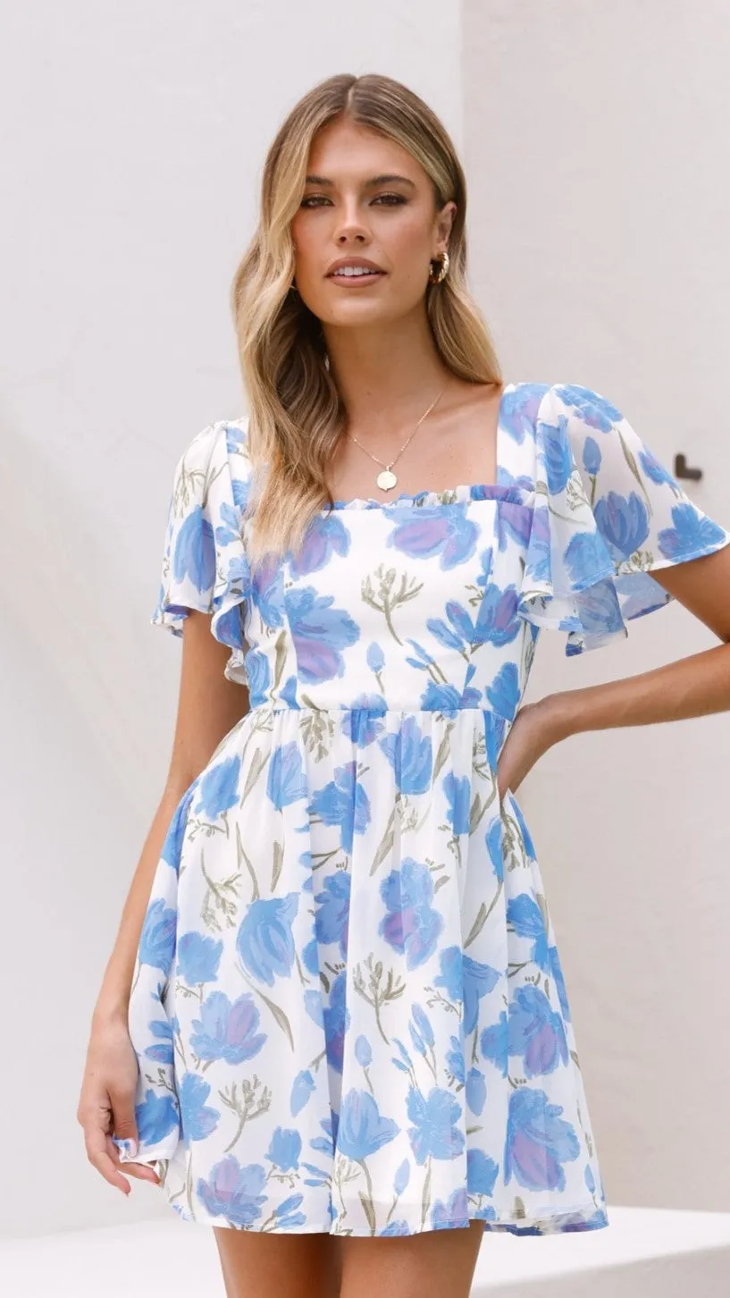 Pasha Mini Dress - Blue Bell Floral sold by Billy J product image thumbnail 2