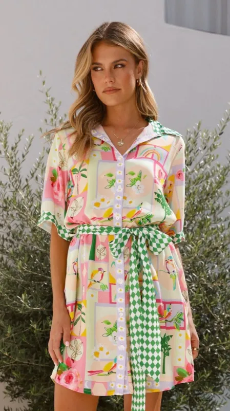 Alaina Mini Dress - Rose Print sold by Billy J