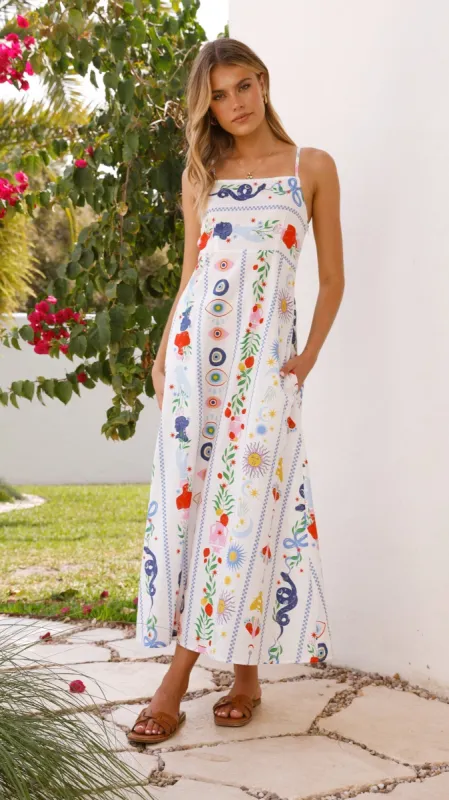 Mgra Maxi Dress - Blue Print sold by Billy J