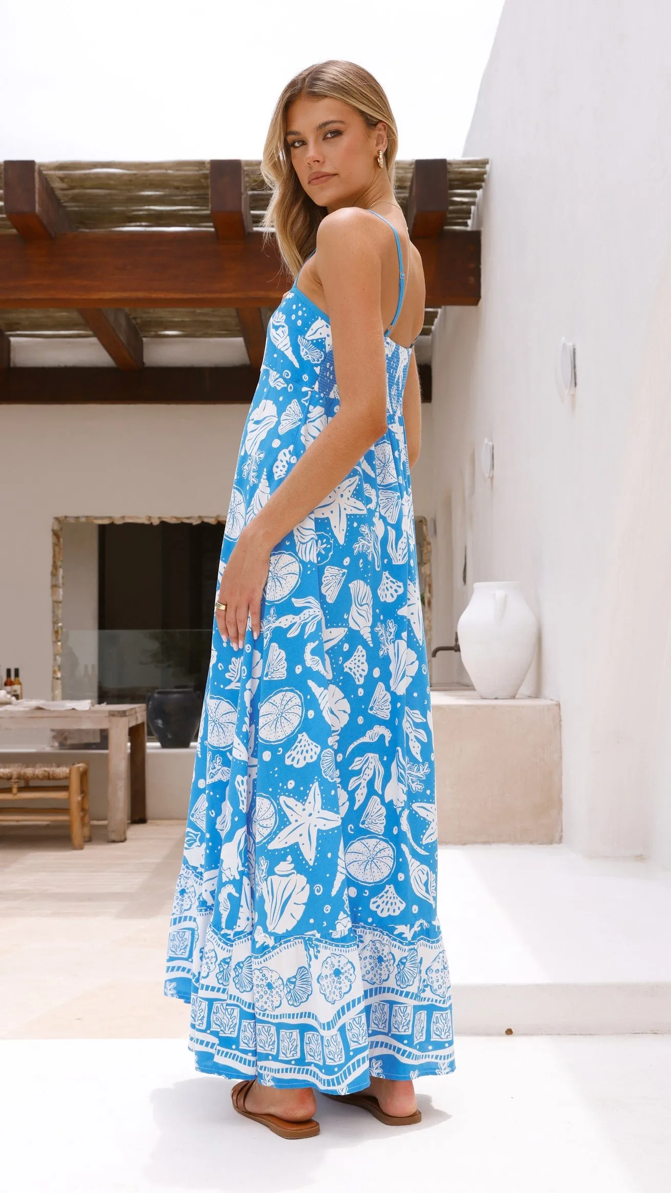 Talleen Maxi Dress - Blue / White sold by Billy J product image thumbnail 2