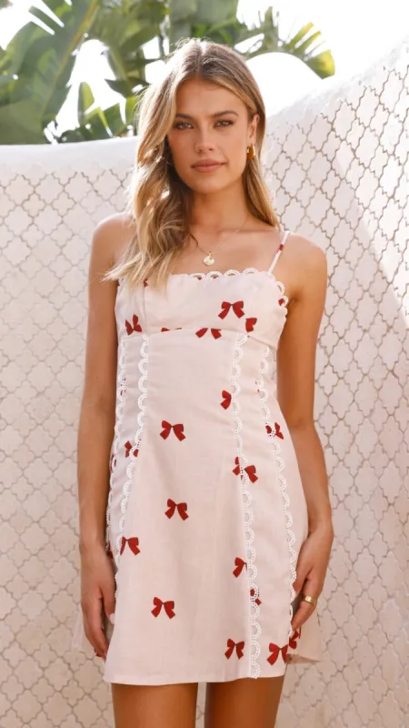 Cartia Mini Dress - Red Bow sold by Billy J