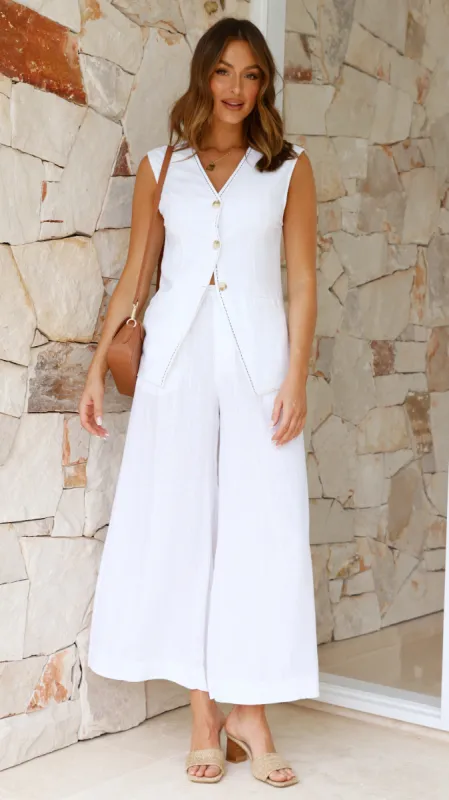 Jacoba Wide Leg Pants - White sold by Billy J