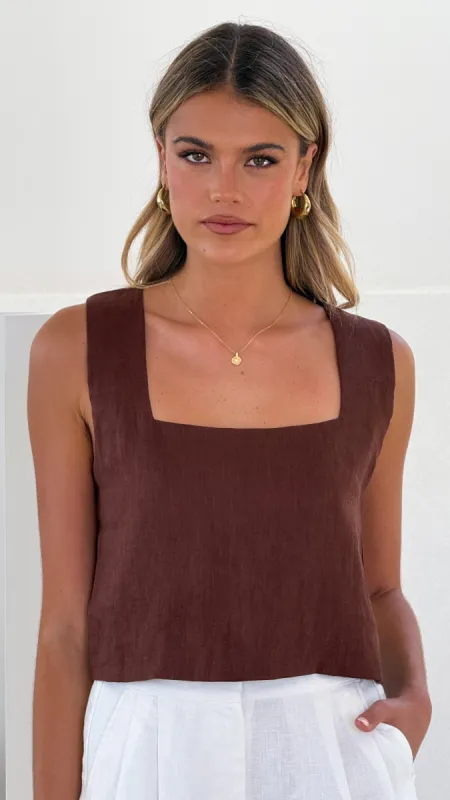 Tillie Crop Top - Light Brown sold by Billy J