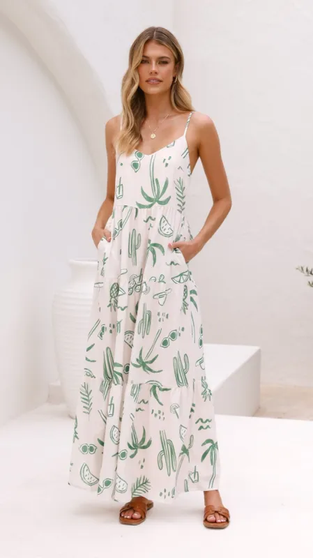 Kyla Maxi Dress - Green Palm sold by Billy J
