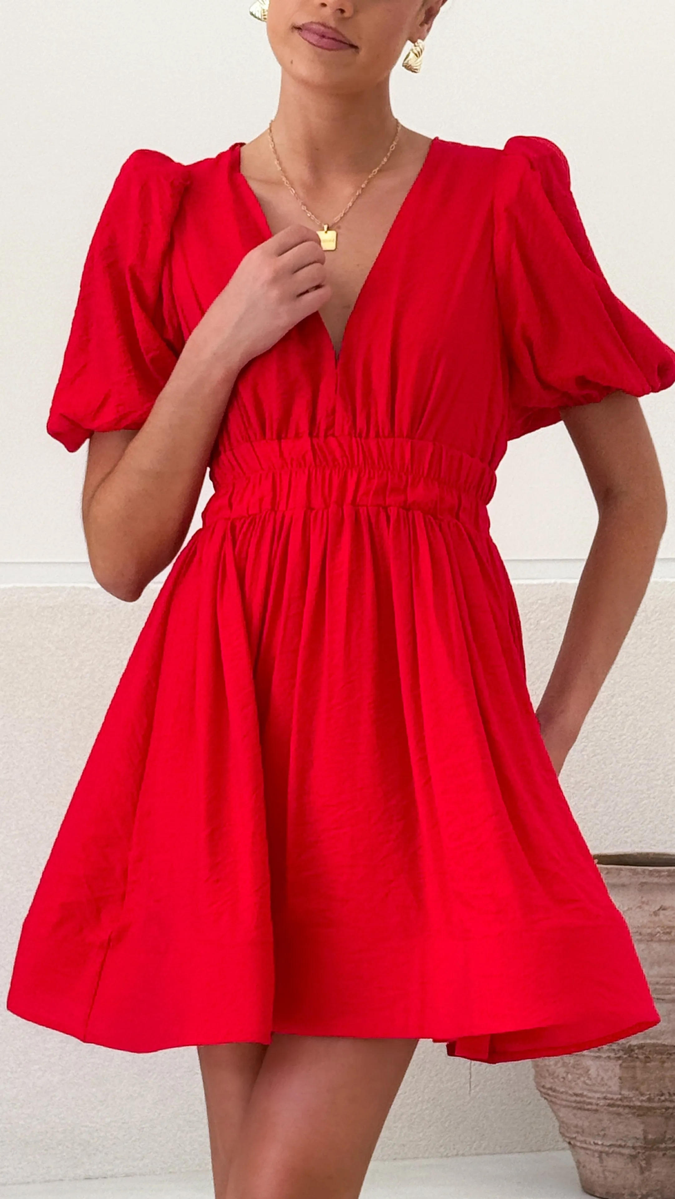 Erin Mini Dress - Red sold by Billy J product image thumbnail 5