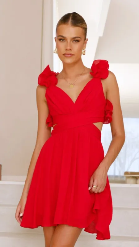 Galilhai Mini Dress - Red sold by Billy J