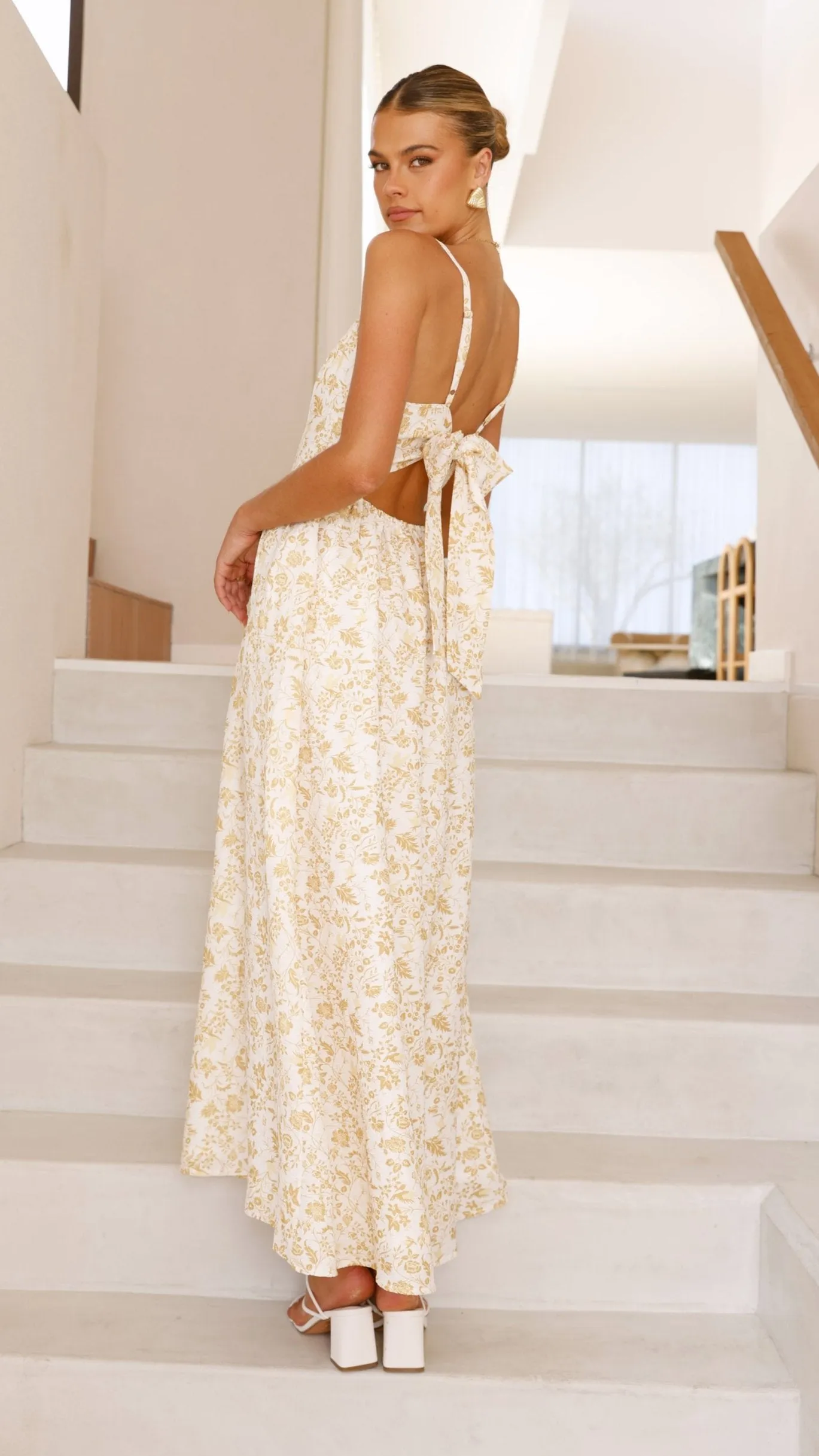 Azura Maxi Dress - Yellow Floral sold by Billy J product image thumbnail 3