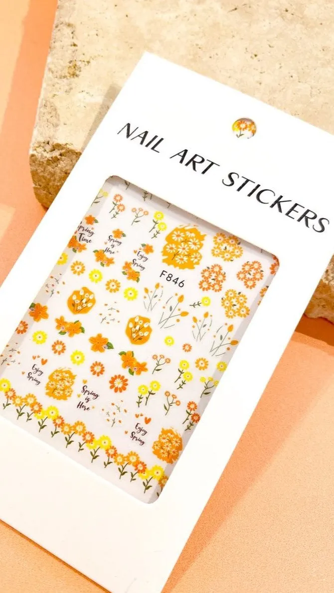 Billie Nail Art Stickers - Orange Floral sold by Billy J product image thumbnail 4