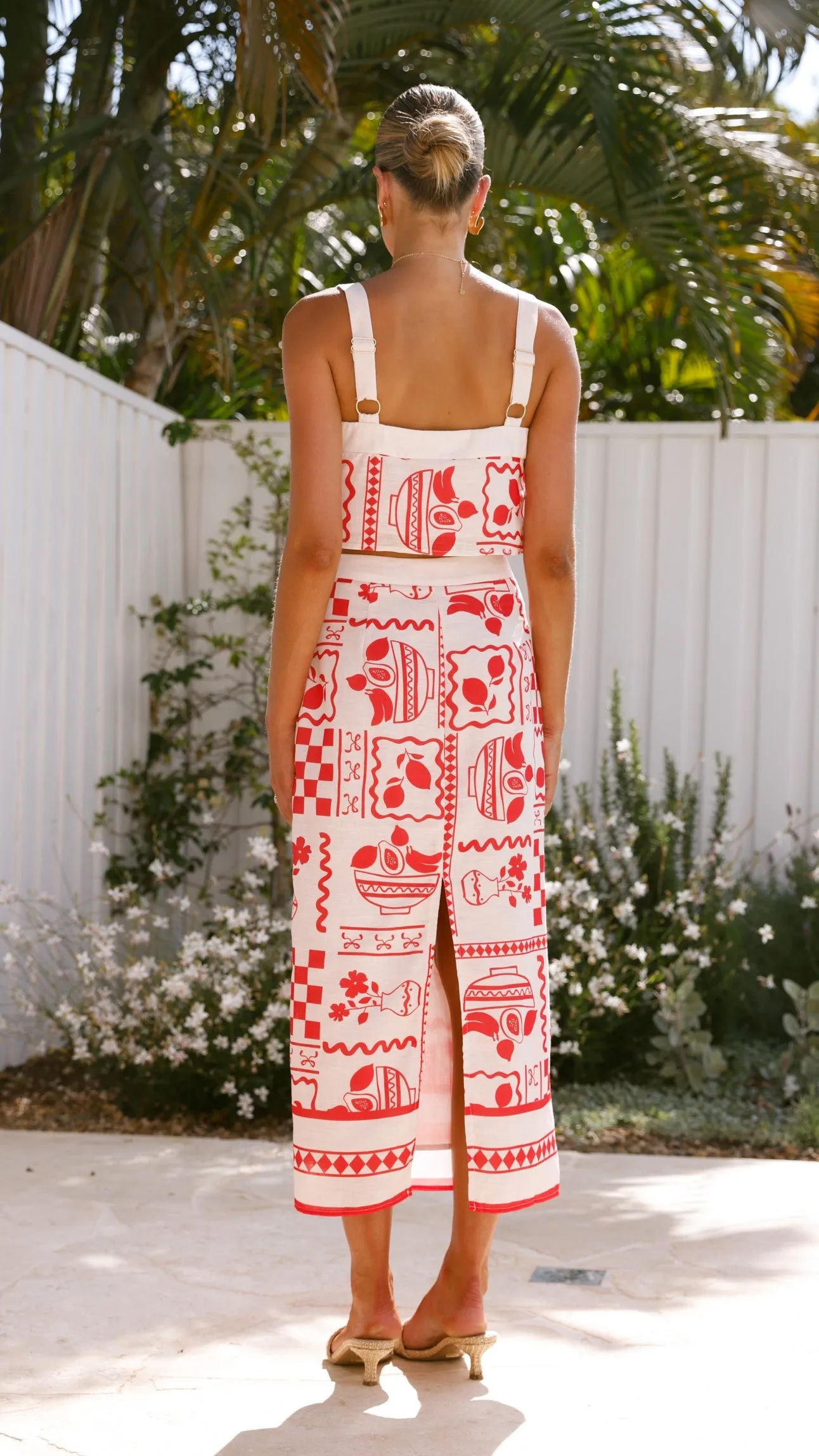 Sakiko Top and Midi Skirt Set - Red/Natural sold by Billy J product image thumbnail 2