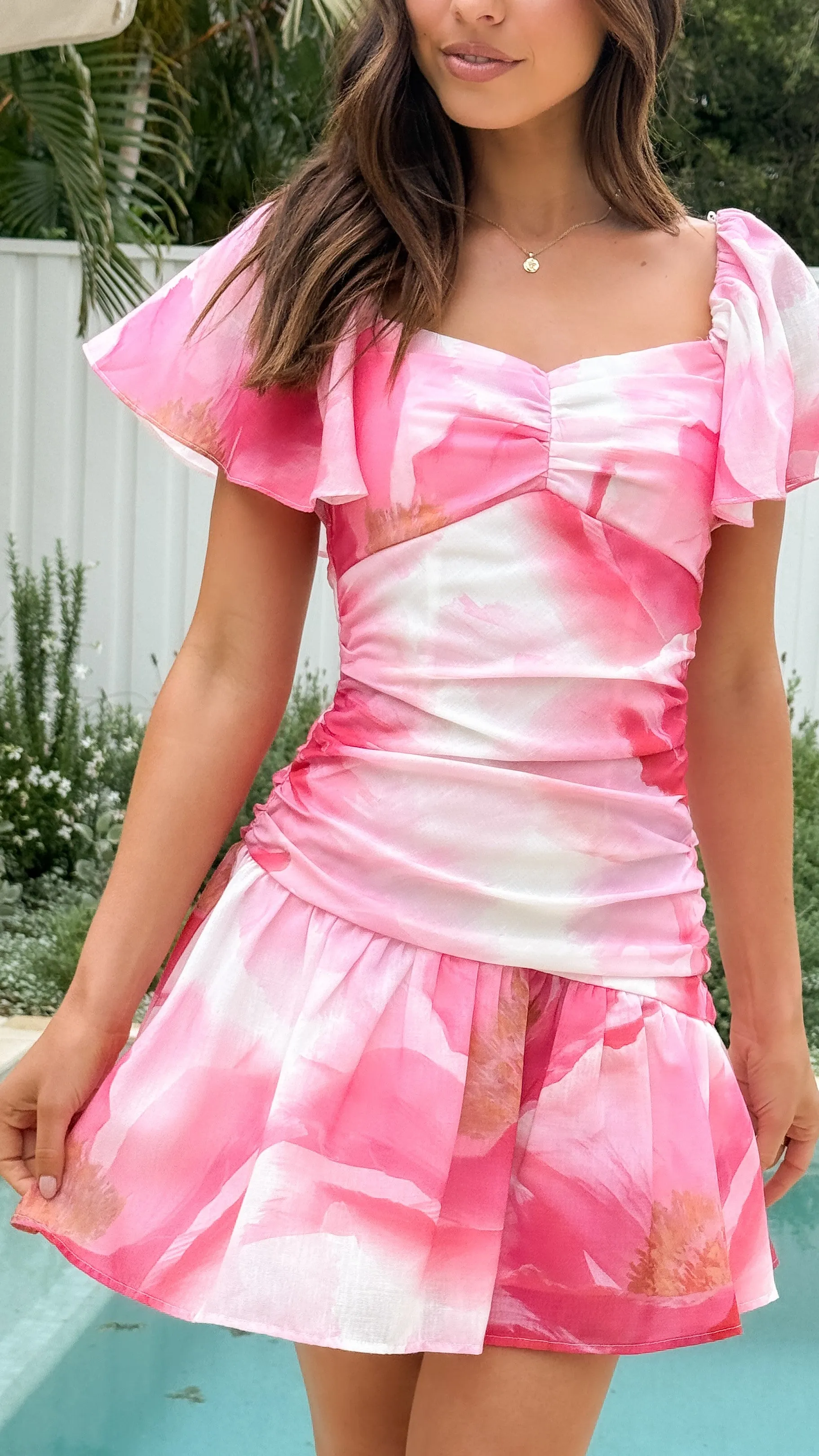 Laury Mini Dress - Pink Floral sold by Billy J product image thumbnail 4