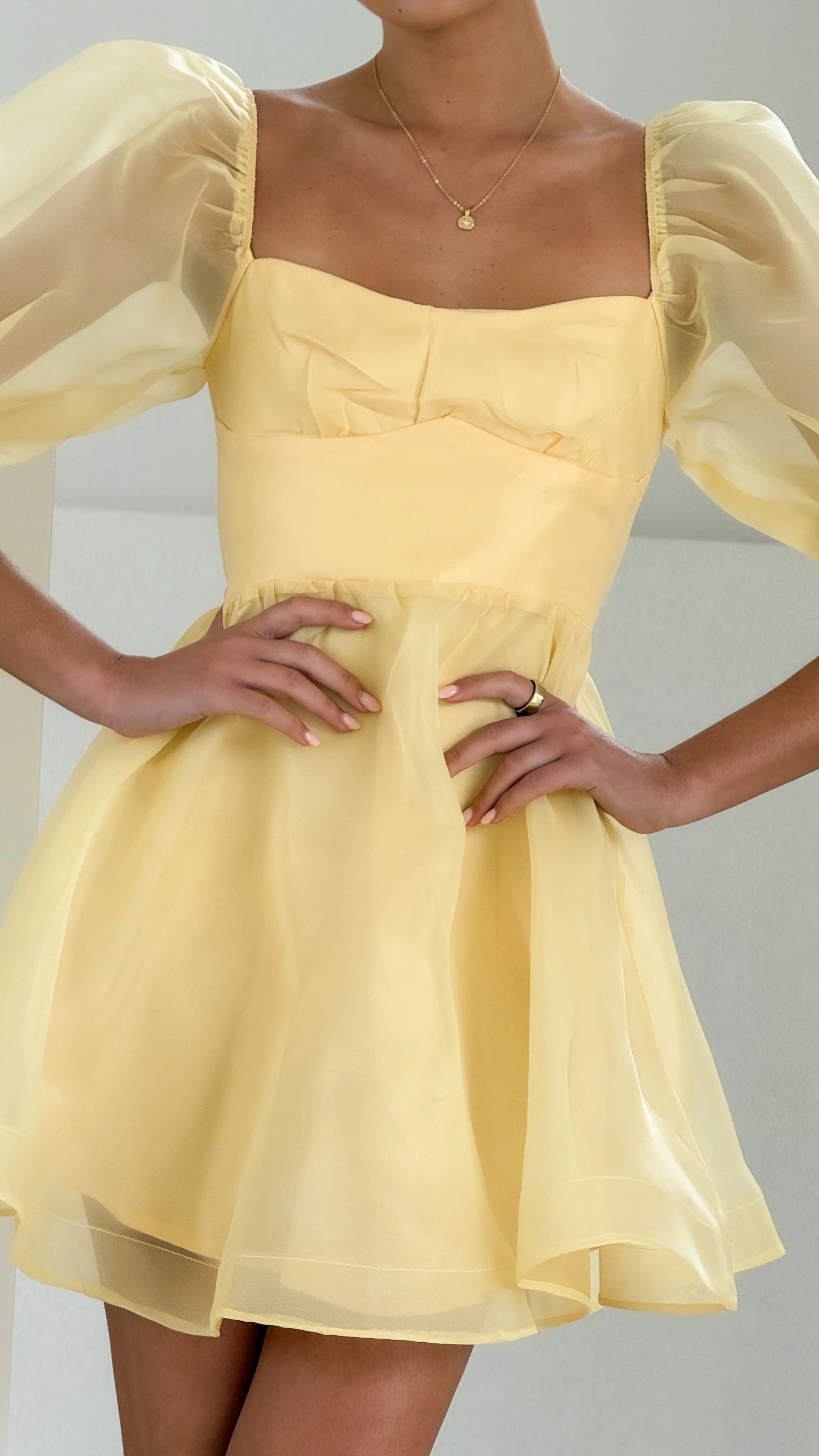 Lakeithia Mini Dress - Yellow sold by Billy J product image thumbnail 4