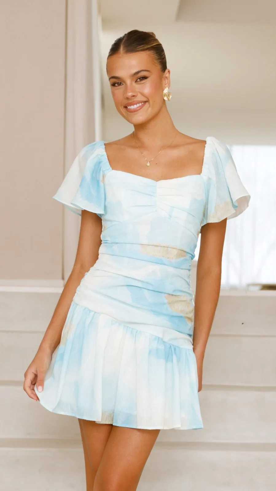 Laury Mini Dress - Blue Floral sold by Billy J