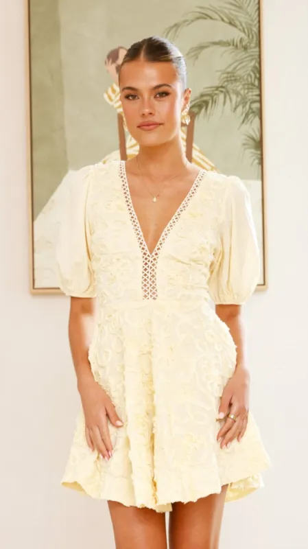 Calanthe Mini Dress - Lemon sold by Billy J