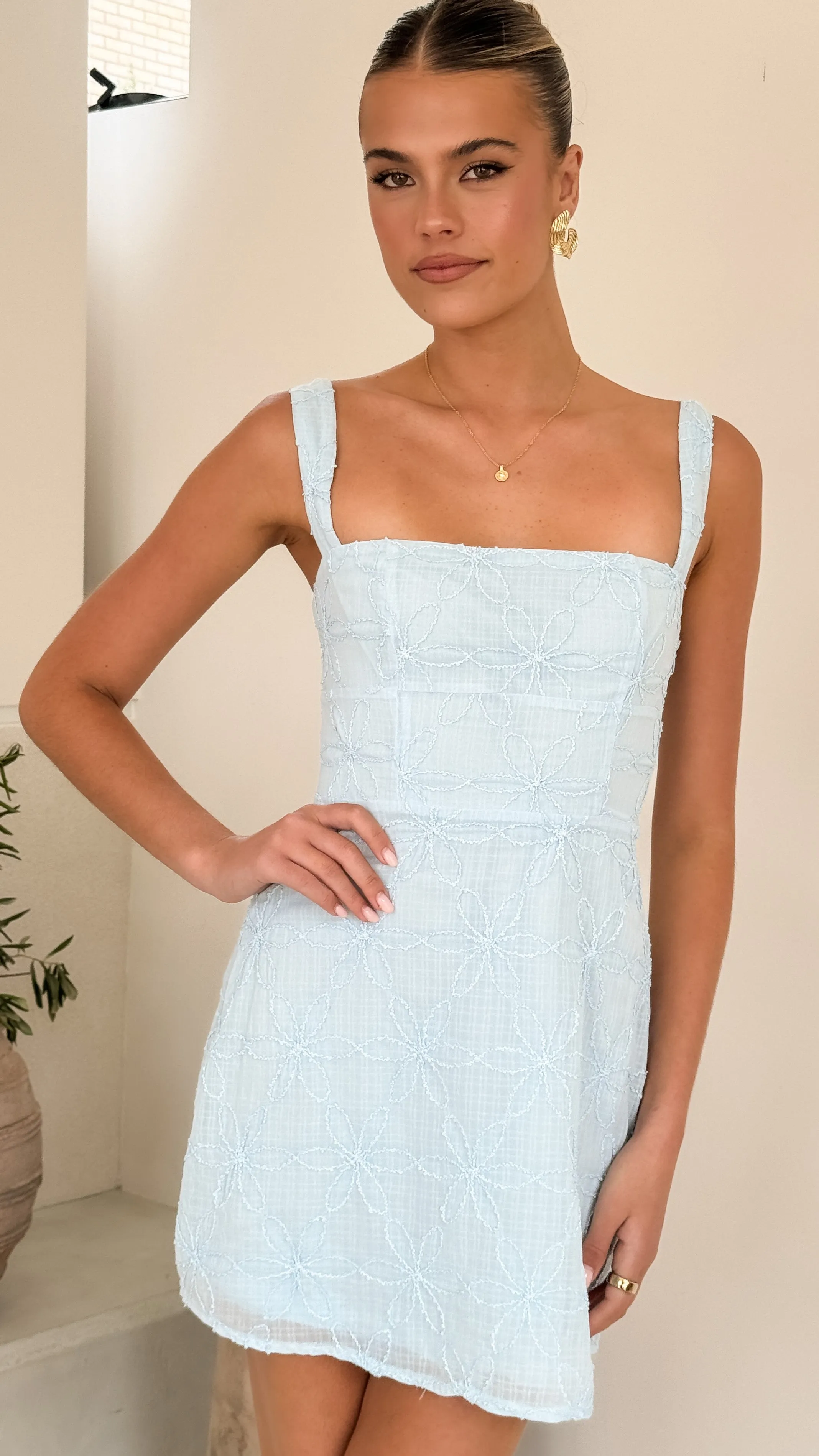 Nadalia Mini Dress - Blue Lace sold by Billy J product image thumbnail 3