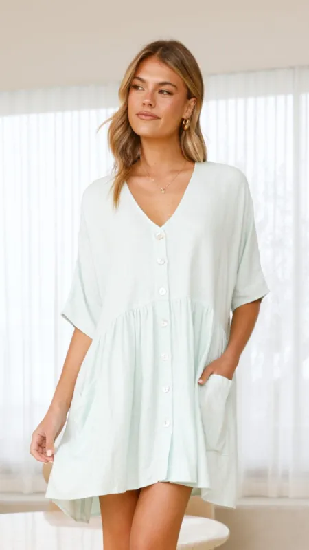 Leah Mini Dress - Mint sold by Billy J