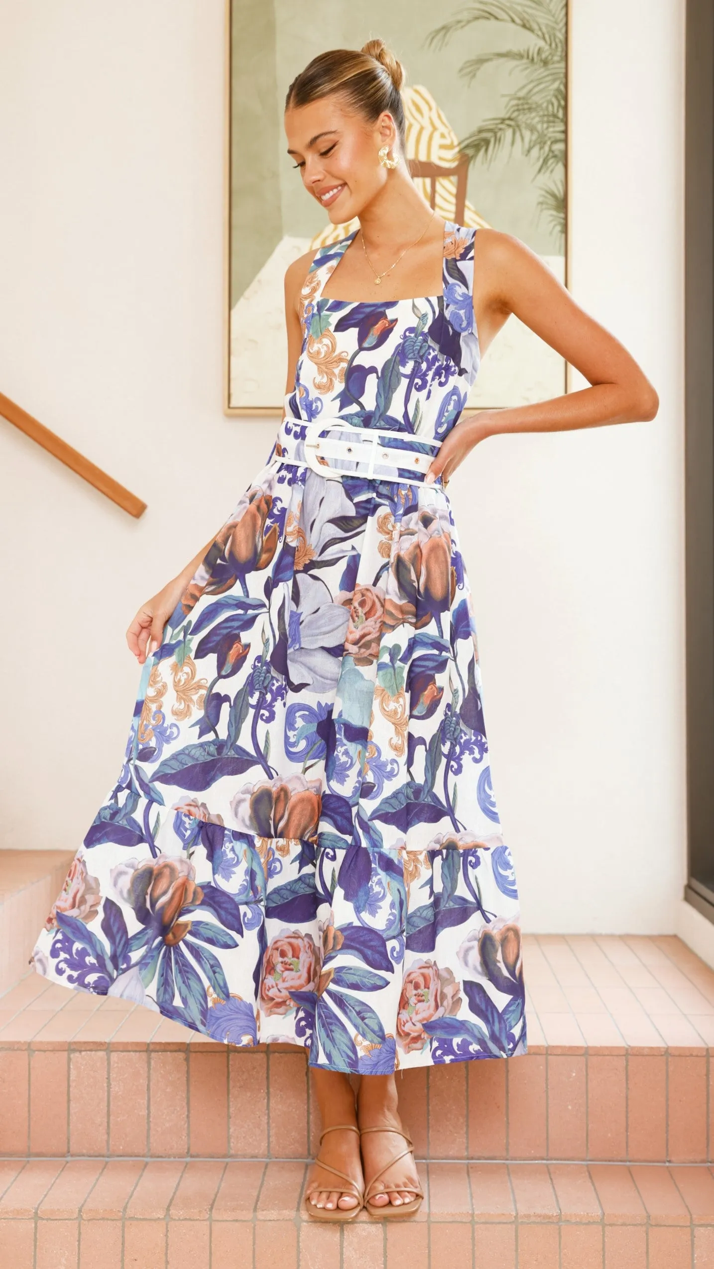 Reba Maxi Dress - Blue Floral sold by Billy J product image thumbnail 5
