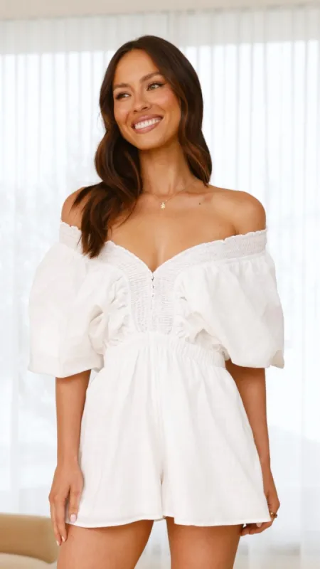 Carson Playsuit - White sold by Billy J