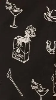 Charli Button Up Shirt and Shorts Set - Black/Beige Cowboy Print sold by Billy J product image thumbnail 5