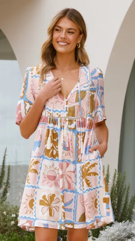 Adalynn Mini Dress - Bahamas Print made by Billy J
