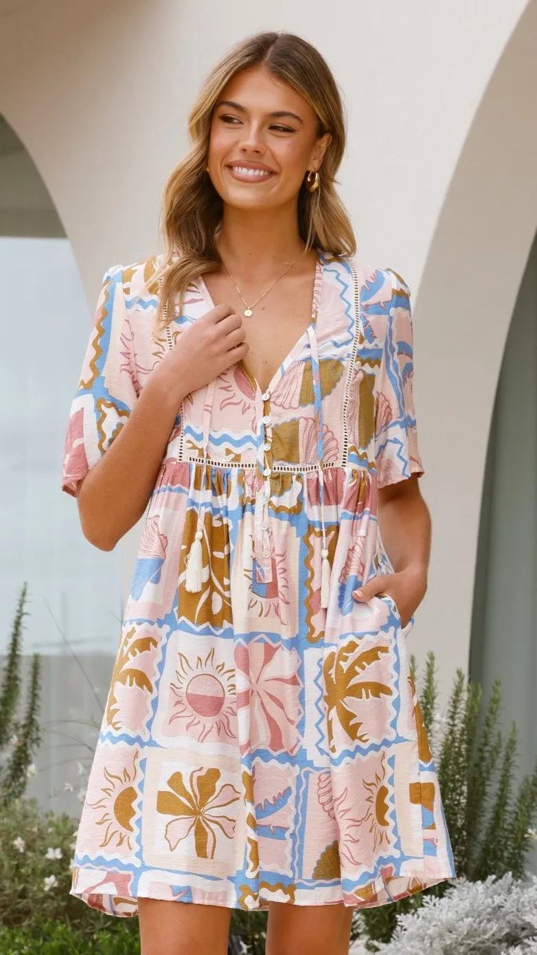 Adalynn Mini Dress - Bahamas Print sold by Billy J