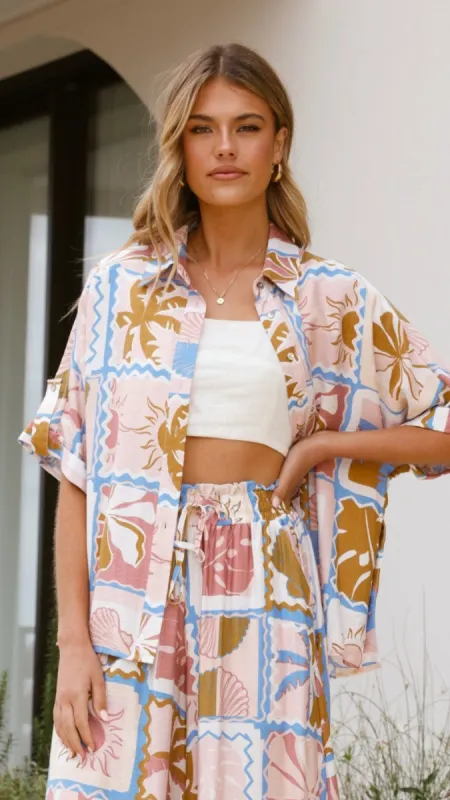 Daley Button Up Shirt - Bahamas Print made by Billy J