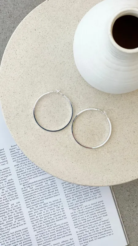 Straight Edge Event Hoops - Silver sold by Billy J