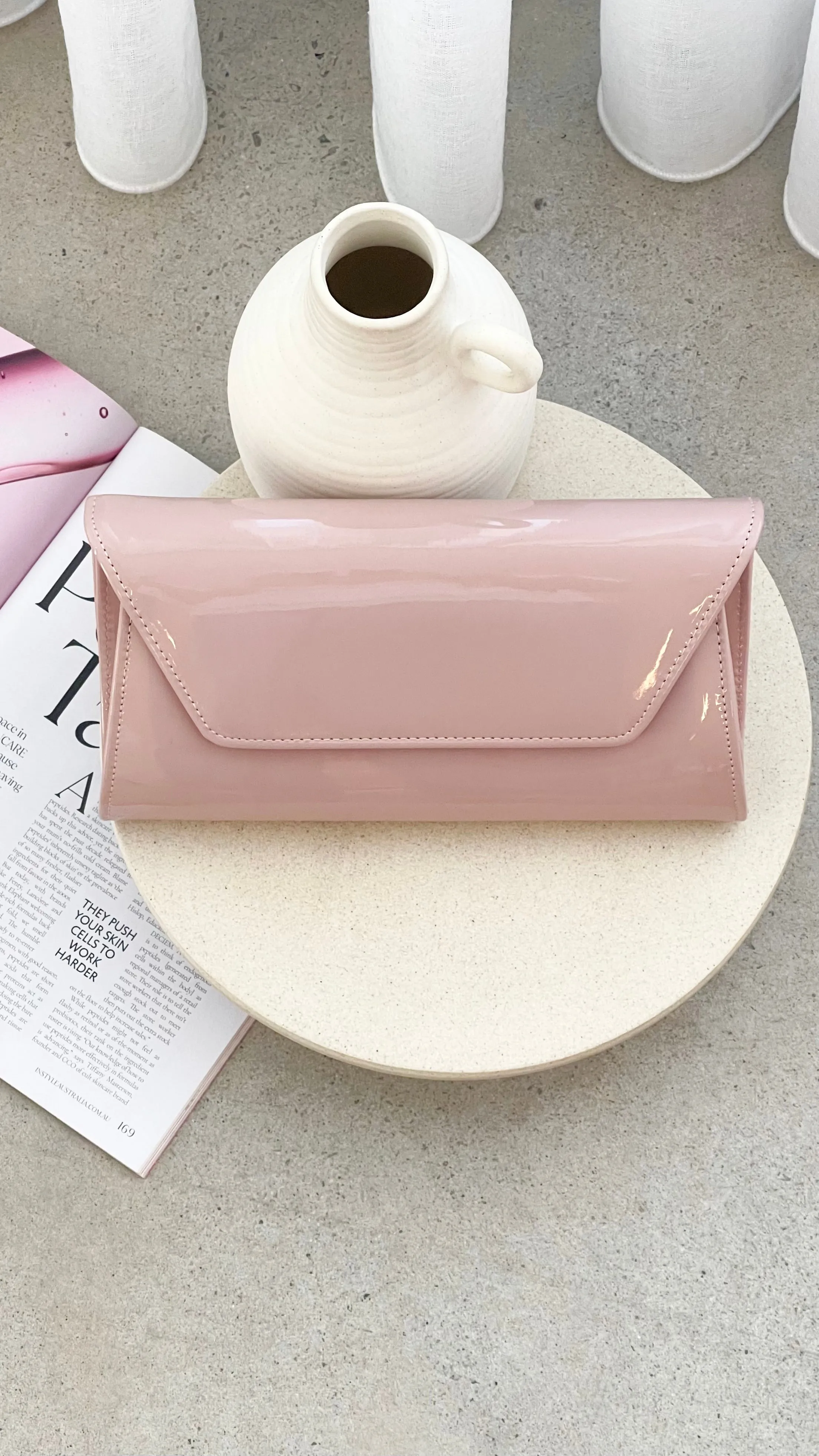 Suzie Gloss Fold Over Clutch - Nude sold by Billy J product image thumbnail 2