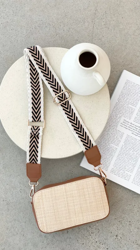 Joey Woven Face Camera Bag - Tan / Natural sold by Billy J