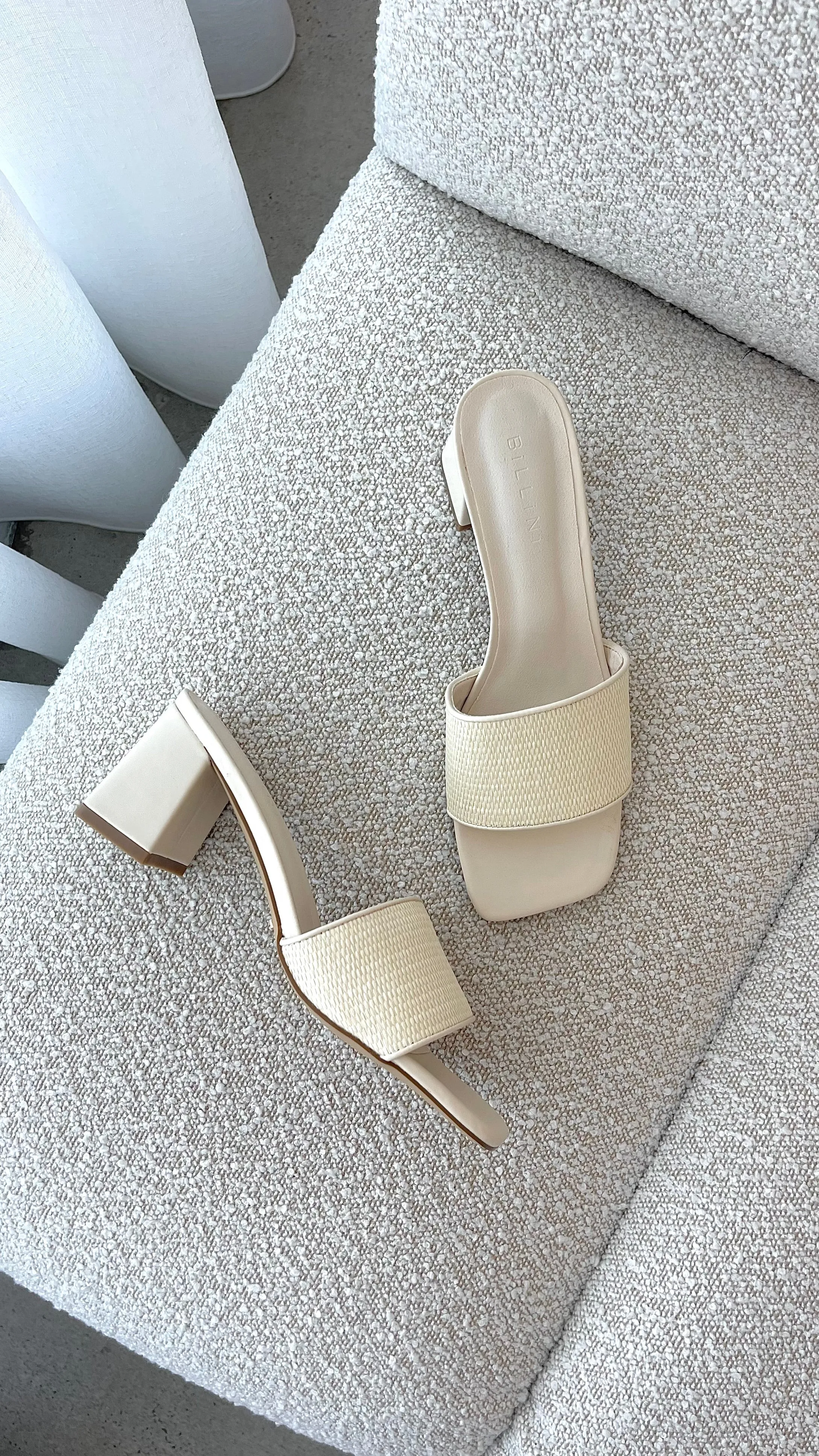 Yarina Heel - Cream Raffia sold by Billy J