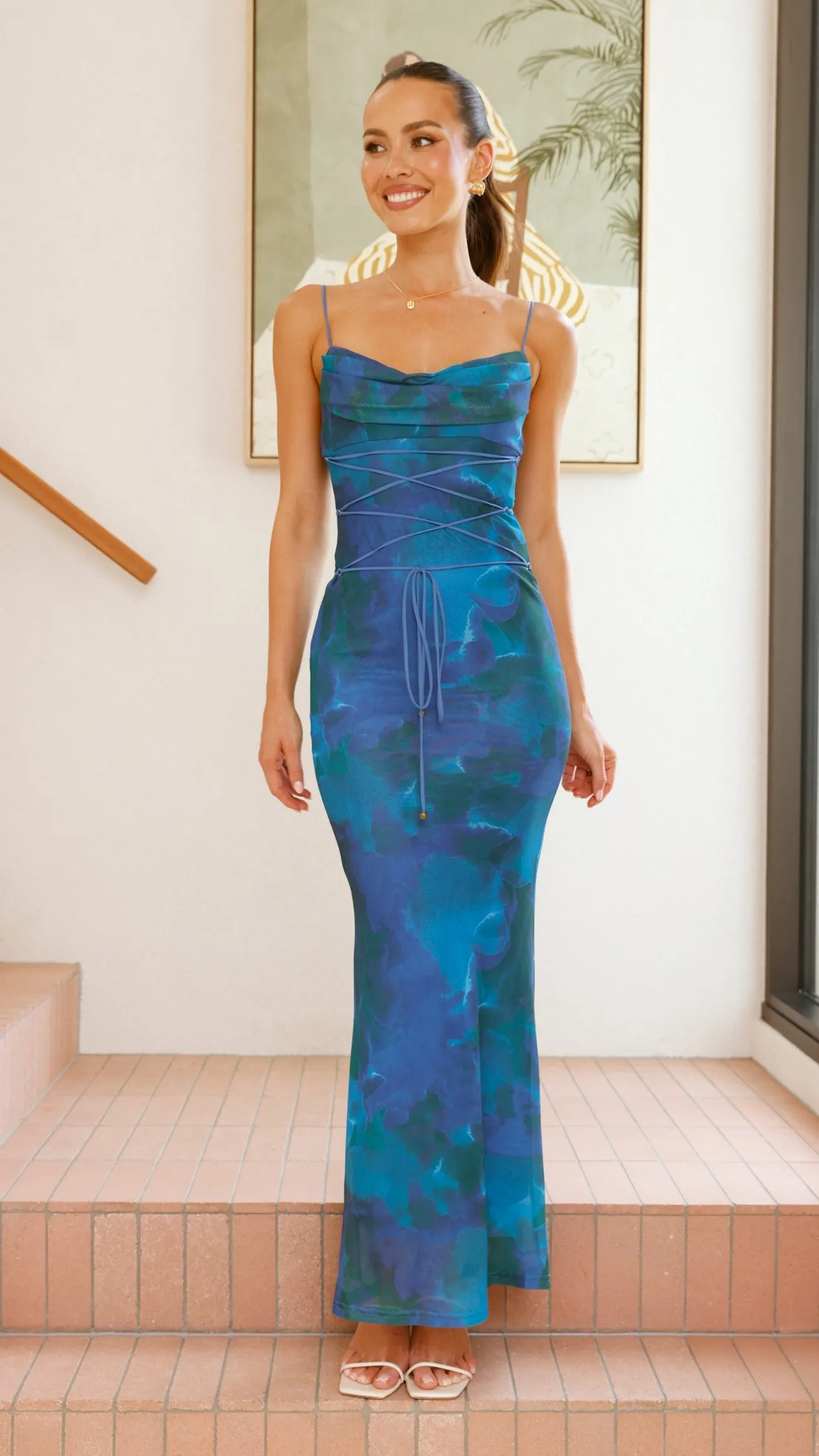 Hanne Maxi Dress - Blue Print sold by Billy J product image thumbnail 3