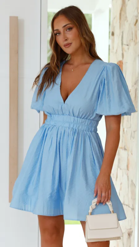 Erin Mini Dress - Blue sold by Billy J