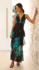 Sachiko Maxi Dress - Black / Green / Blue Floral sold by Billy J