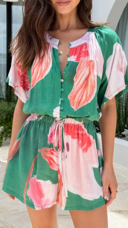 Santorini Playsuit - Wild Orchid sold by Billy J