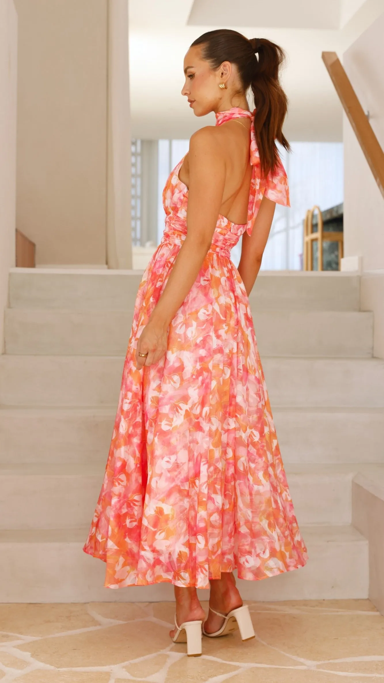 Taipa Maxi Dress - Pink / Orange Floral sold by Billy J product image thumbnail 2
