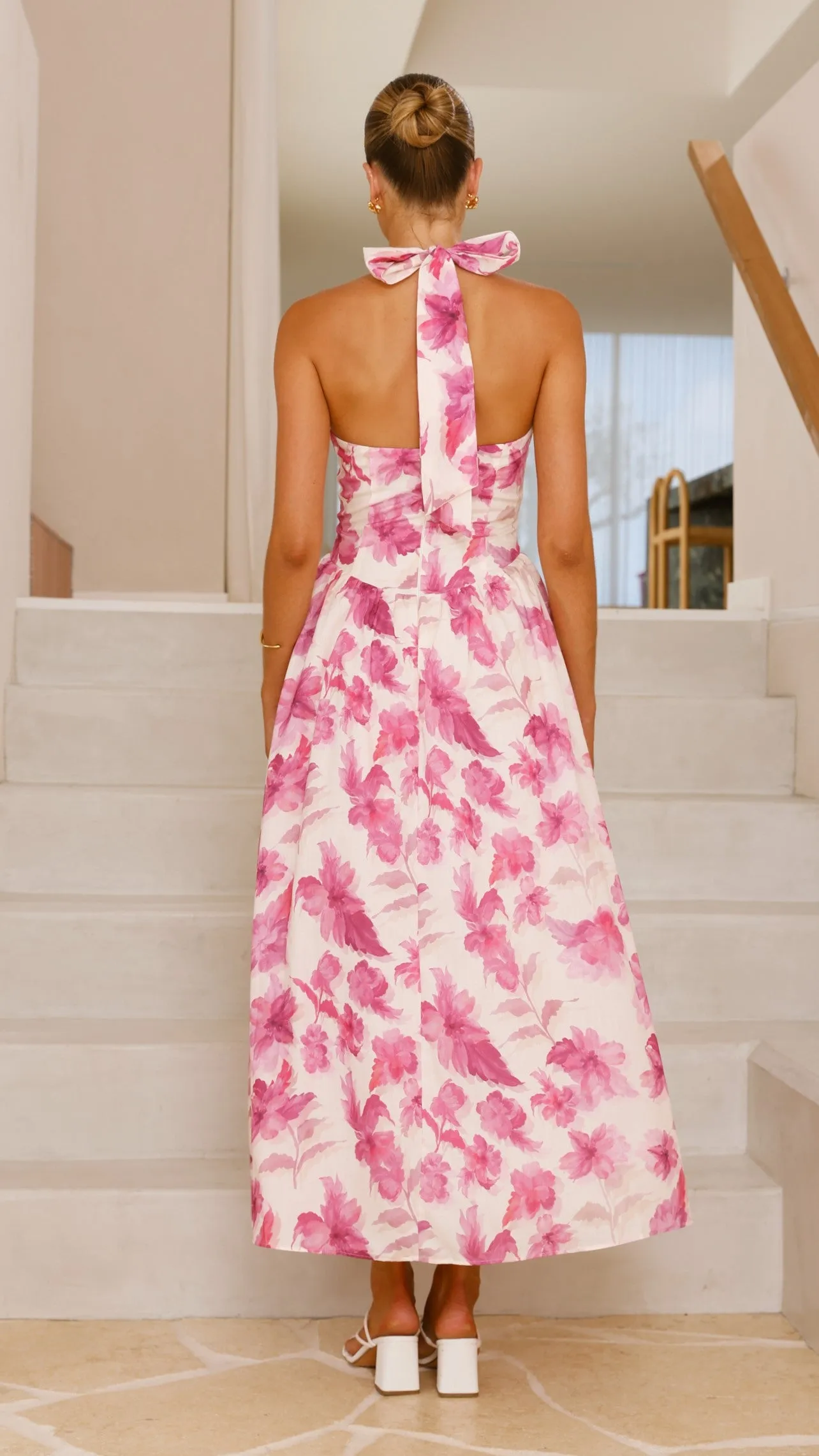 Bryony Halter Neck Maxi Dress - Pink Floral sold by Billy J product image thumbnail 2