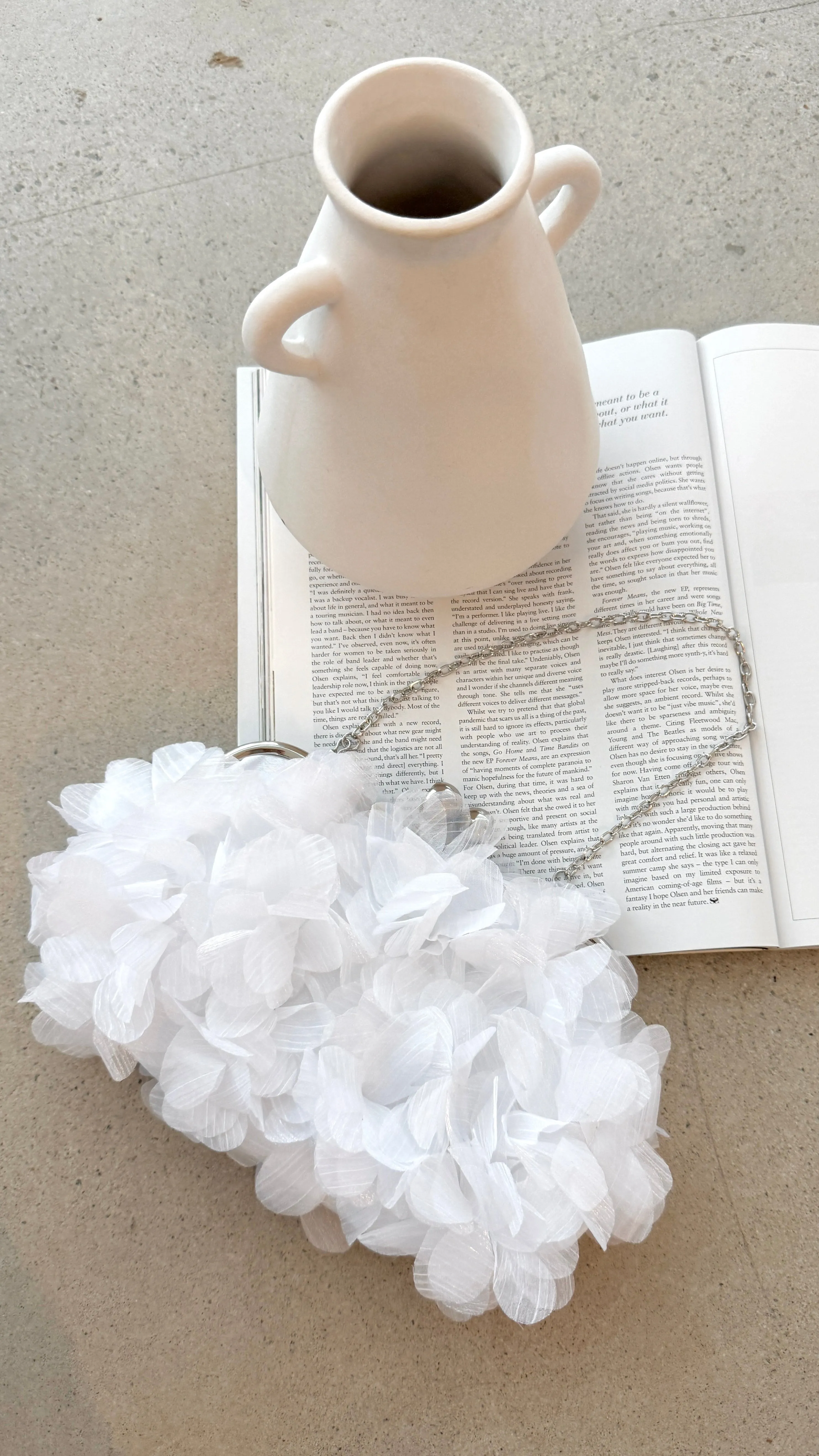 Chiffon Ruffle Clutch - White sold by Billy J product image thumbnail 2