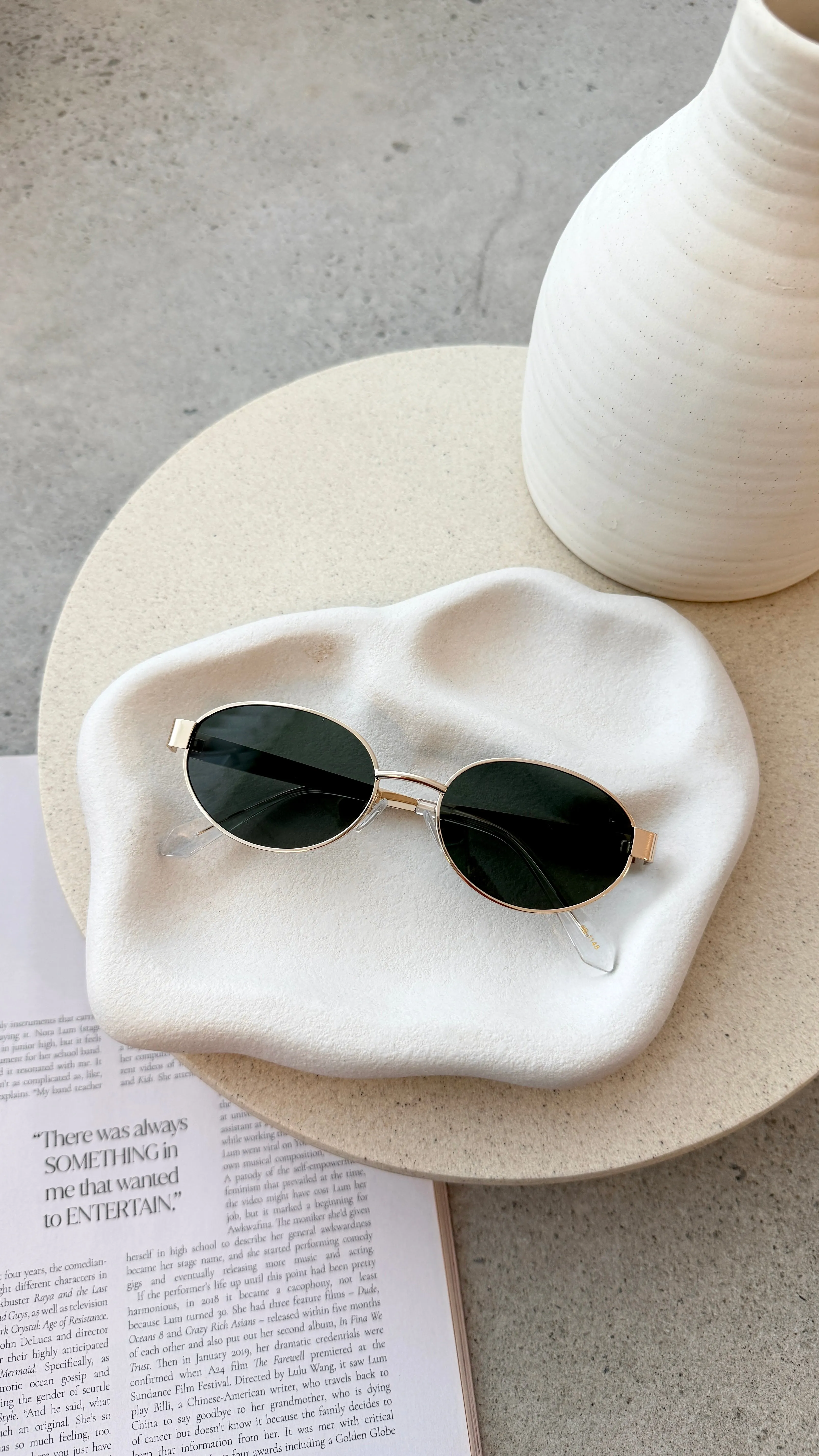 The Evangelista Sunglasses - Gold / Green sold by Billy J