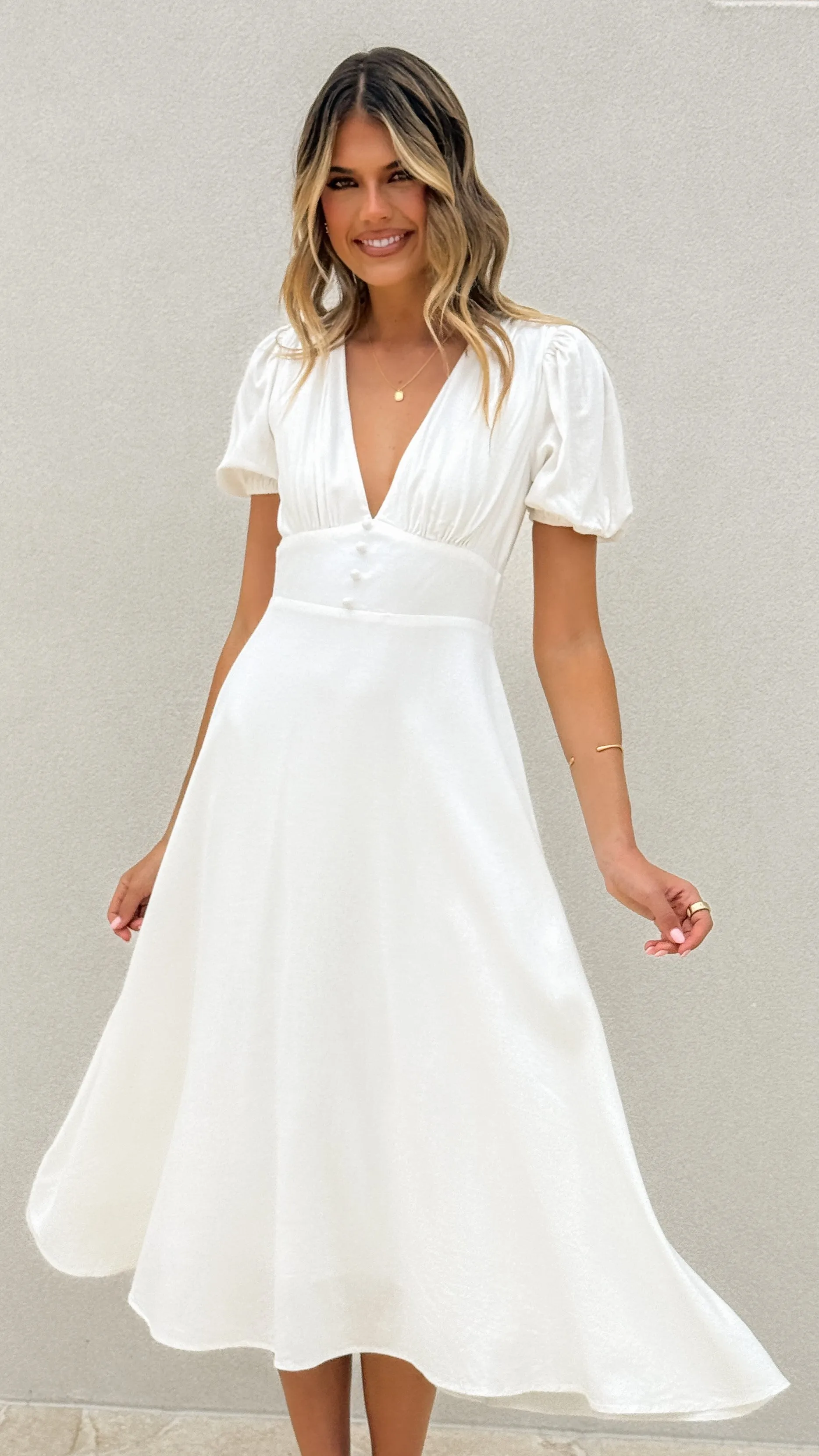 Melea Midi Dress - White sold by Billy J product image thumbnail 3